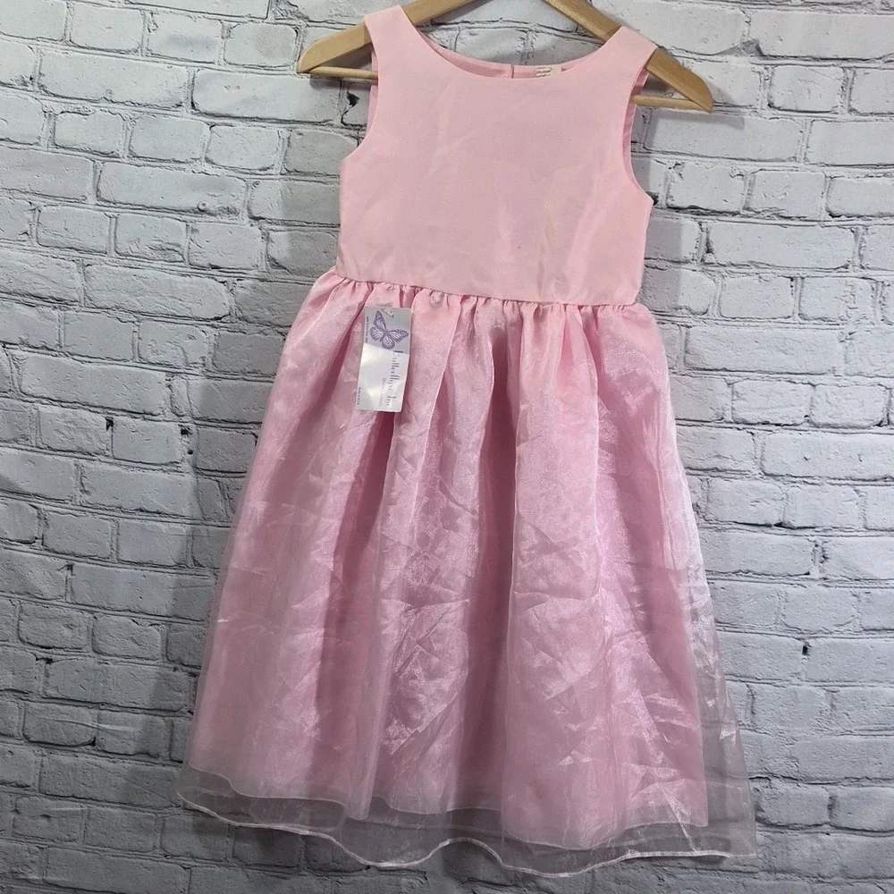 Vintage Butterflyxc Size 8 Pink Princess Ballgown Flower‎ Girl Dress New Flaw